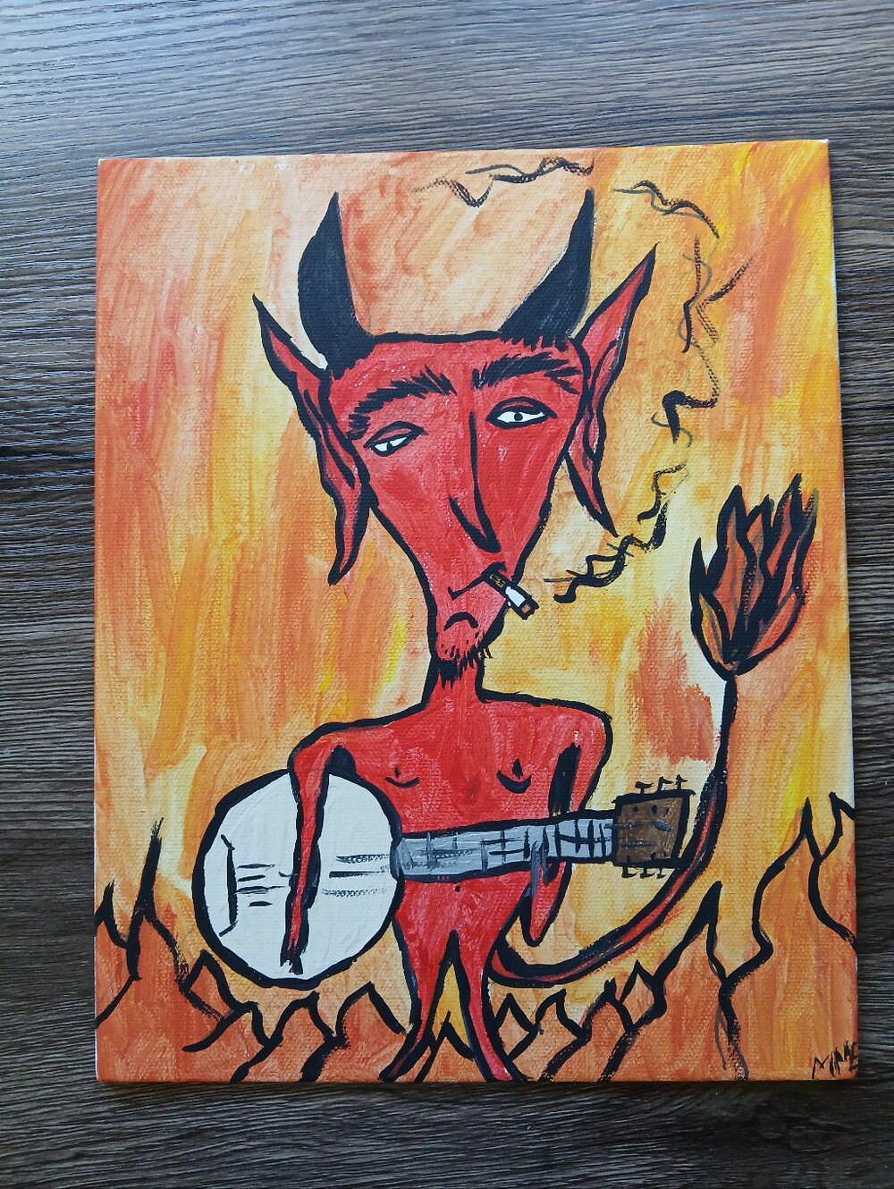 Devil Playing Banjo Painting
